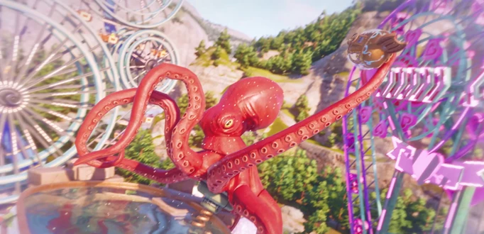 Park Beyond screenshot showing a giant Octopus ride
