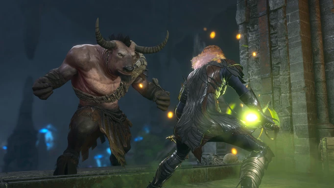 Image of a fight with a Minotaur in Baldur's Gate 3