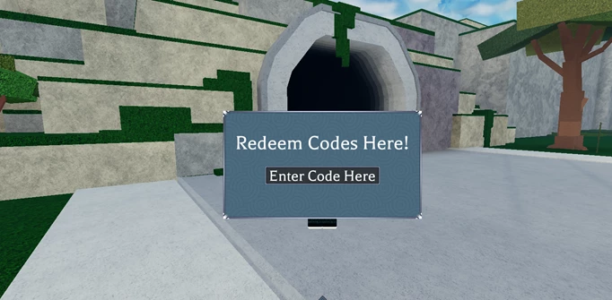 Code redemption screen in Type Soul