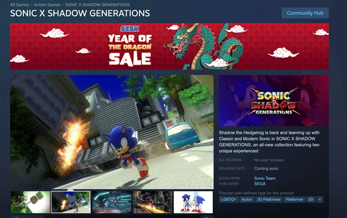 Sonic x Shadow Generations LGBTQ+ on Steam