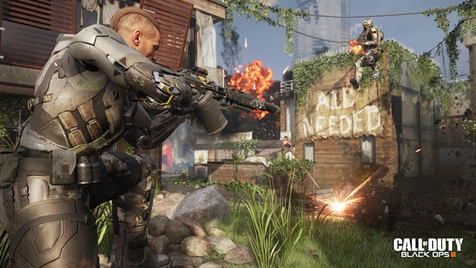 In game footage of soldiers in Black Ops 3