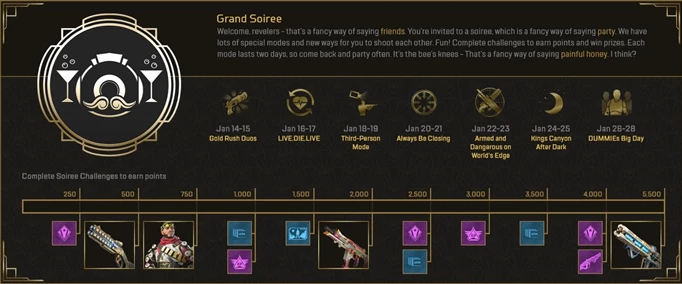 Grand Soiree Event Timeline