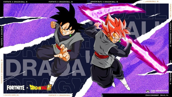 Concept art of what Goku Day and Goku Black might look like inside Fortnite