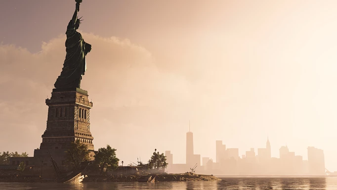 The Division 2 key art showing the statue of Liberty