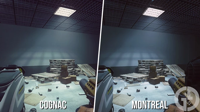 Image of a postfx comparison between Cognac and Montreal in Escape from Tarkov