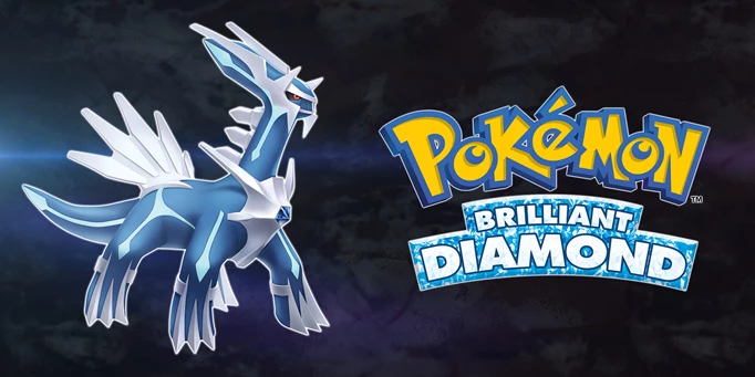 Pokémon Brilliant Diamond key art featuring Dialga