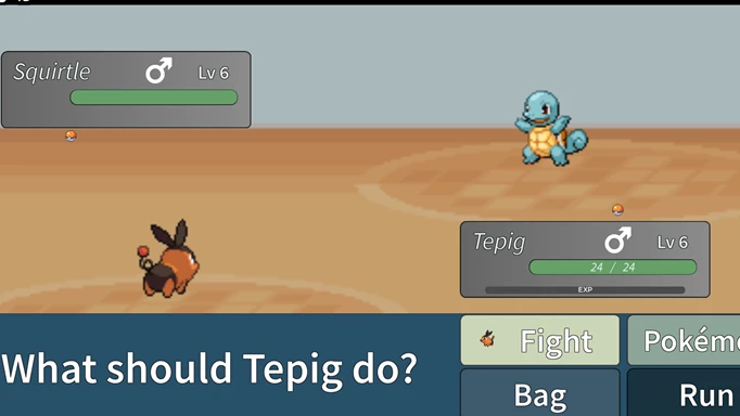A screenshot of Project Polaro Pokemon Fight