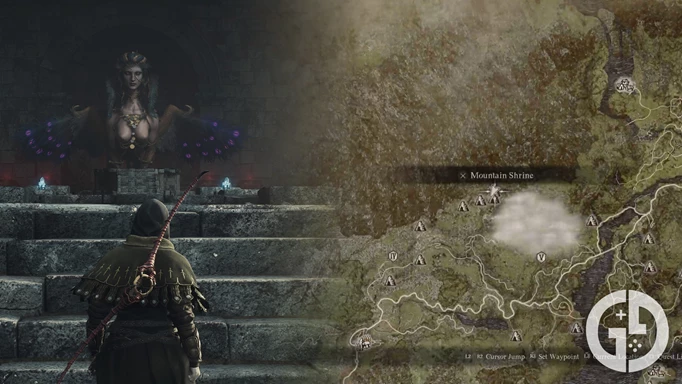 The first location where the Sphinx can be found shown on the Dragon's Dogma 2 map