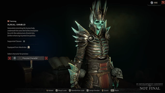 promotional image of a player using the transmog feature in Diablo 4