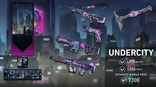 Valorant Undercity skin bundle all skins price cost release date