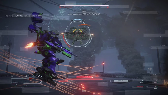Image of Balteus attacking the player in Armored Core 6