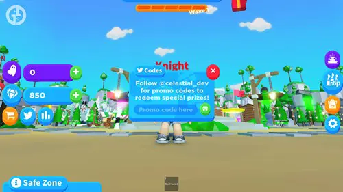 Redeeming a code in Castle Defender