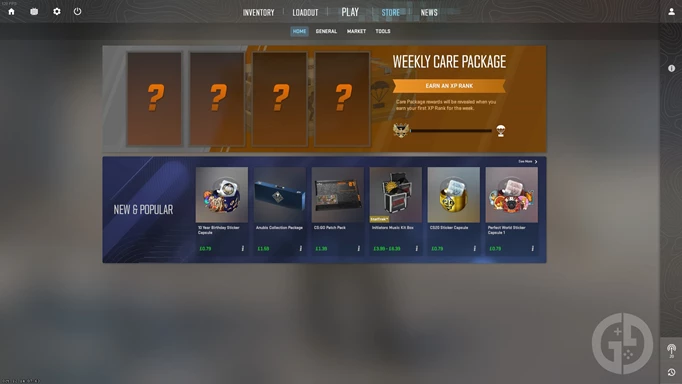 the Weekly Care Package screen in the Counter-Strike 2 store
