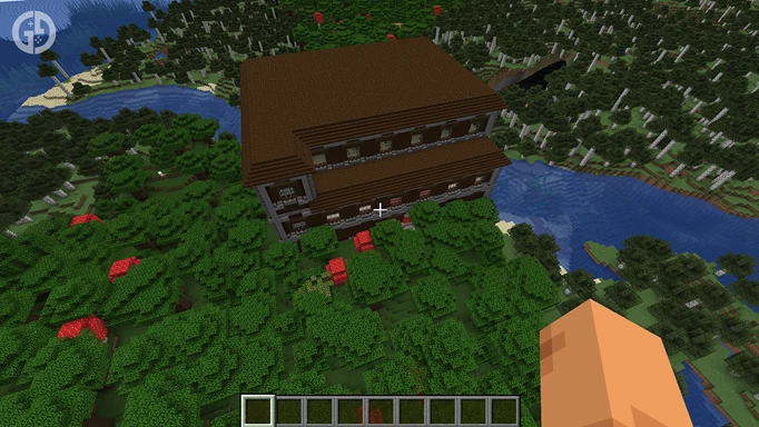 A wooden mansion in Minecraft