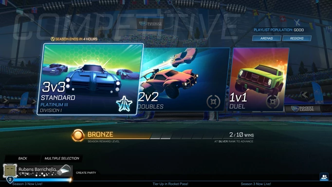 Image showing the different types of races in Rocket League