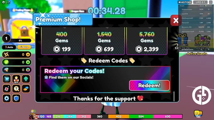 The interface for redeeming Anime Racing 2 codes.