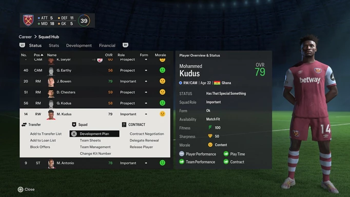 EA FC 24 Kudus Career Mode
