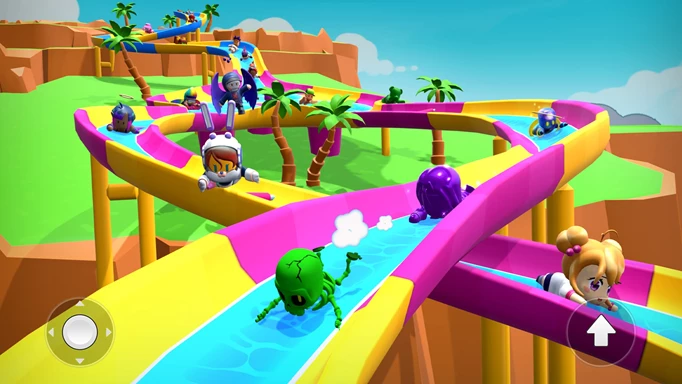 A screenshot of Stumble Guys gameplay showing the course.