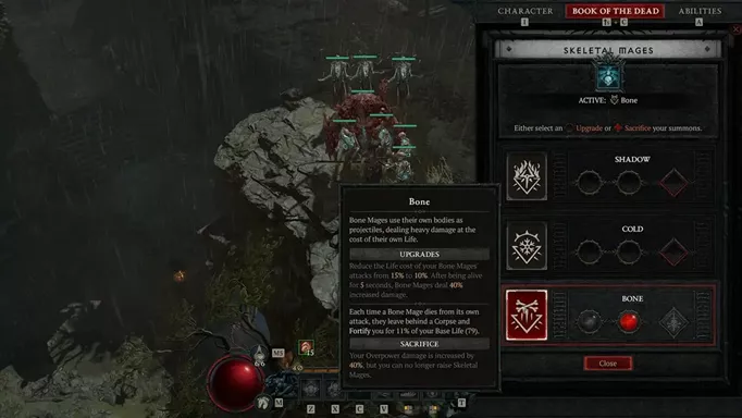 an image of the Book of the Dead in Diablo 4, which can be used to get Skeletal Mages