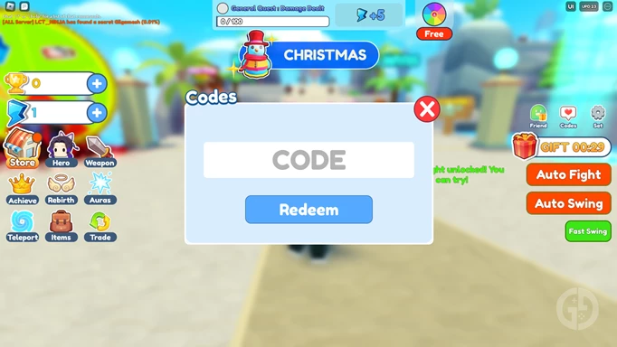 an image of the code window in Clicker Fighting Simulator