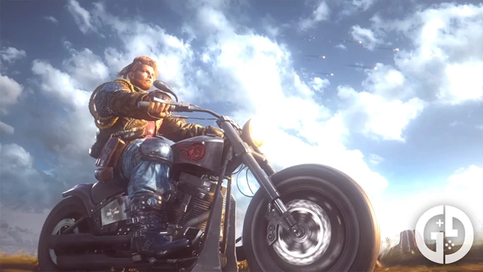 Paul riding his motorcycle as satellites crash in Tekken 8