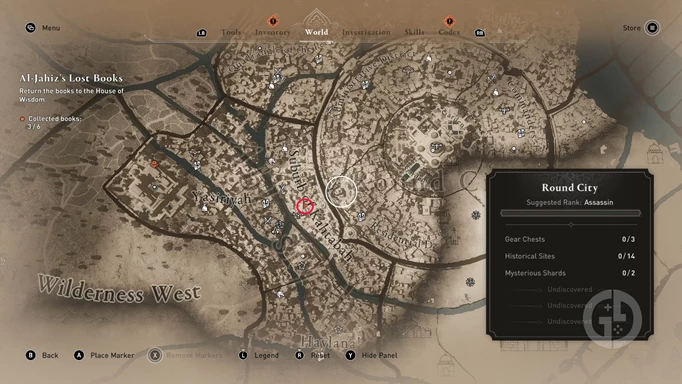 the Assassin's Creed Mirage 'Delight By The Dome' Enigma map location