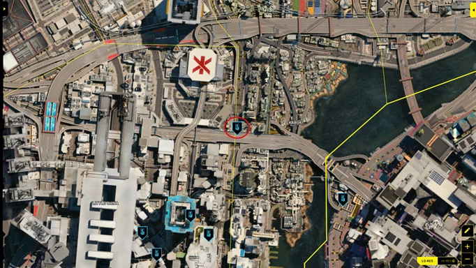 the map location of The Magician Tarot Card in Cyberpunk 2077