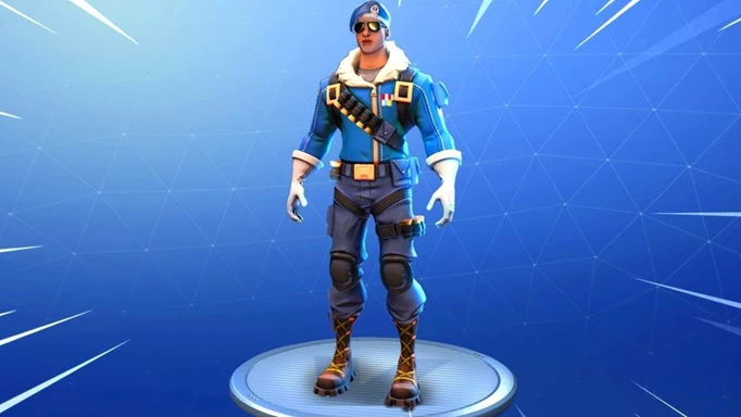 key art of the Royale Bomber skin, one of the rarest skins in Fornite