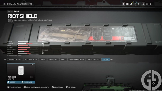 Image of the melee weapon selection in MW3