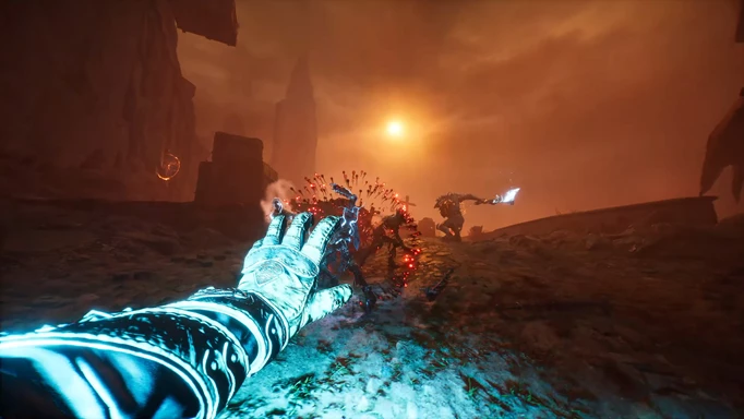 Witchfire trailer image showing combat with spells