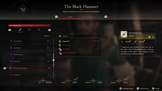 Image of the Gotterdammerung sword in Final Fantasy 16