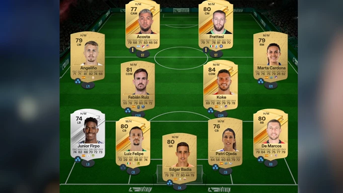 Image of the The Whole Nine Yards cheapest Hybrid Leagues SBC solution in EA FC 24