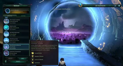 a screenshot of the Age of Wonders 4 realm selection screen