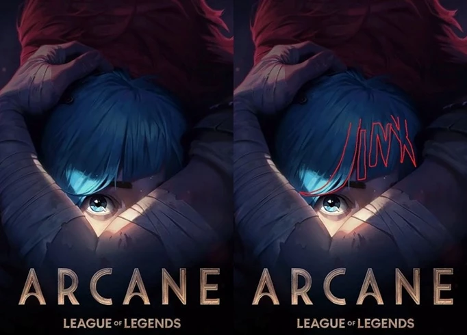 A poster from the League of Legends show, Arcane.