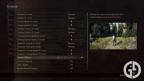 The Camera options menu in Dragon's Dogma 2