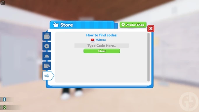 The code redemption screen in Restaurant Tycoon 2 for Roblox