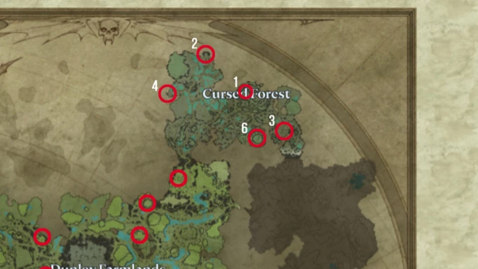 V Rising Boss Locations: Cursed Forest locations