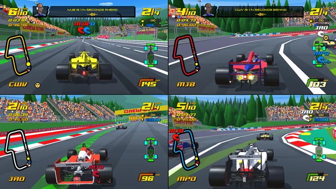 New Star GP four player split screen as its multiplayer gameplay
