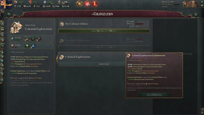 How To Colonise In Victoria 3 laws