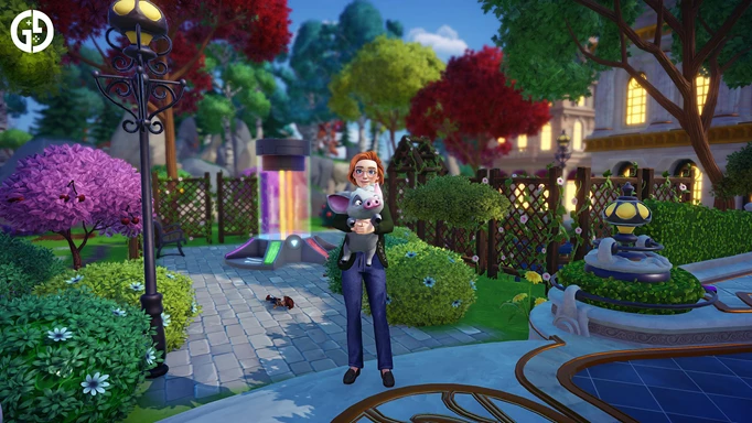 Image of a player near the Valley Visit Station which is used for multiplayer in Disney Dreamlight Valley