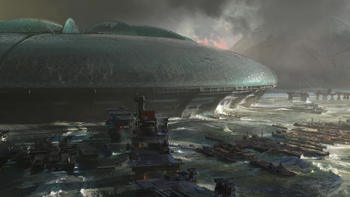 A view of the Arcology on Titan, the location returning in Season of the Deep