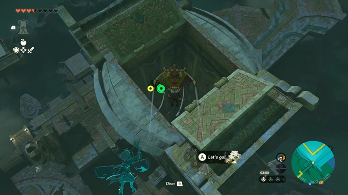 Screenshot of open doors leading to the first lock in the Wind Temple in Zelda: Tears of the Kingdom