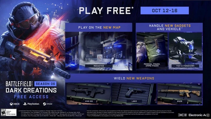 An EA graphic advertising the current Battlefield 2042 free weekend.
