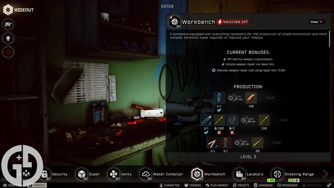 Image of the Workbench in Escape from Tarkov