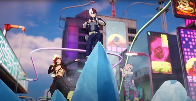 Todoroki standing atop the Ice Wall Mythic in Fortnite