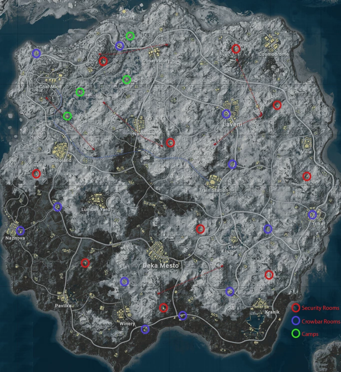 PUBG Vikendi Security Key And Security Room Locations