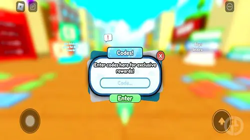 Code redeem screen in Toy Simulator