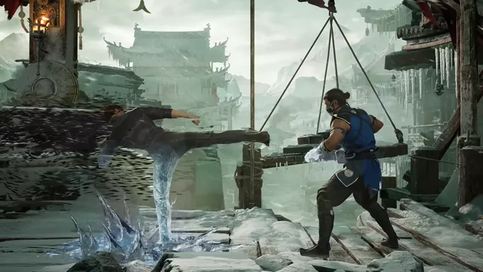 Sub-Zero freezing a foe in Mortal Kombat 1.