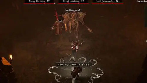 Facing the three bosses in Maugan's Works in Diablo 4