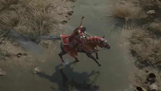 Picture of a rogue on horseback in Diablo 4